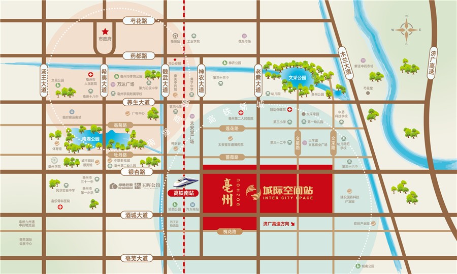 亳州城际空间站 交通图