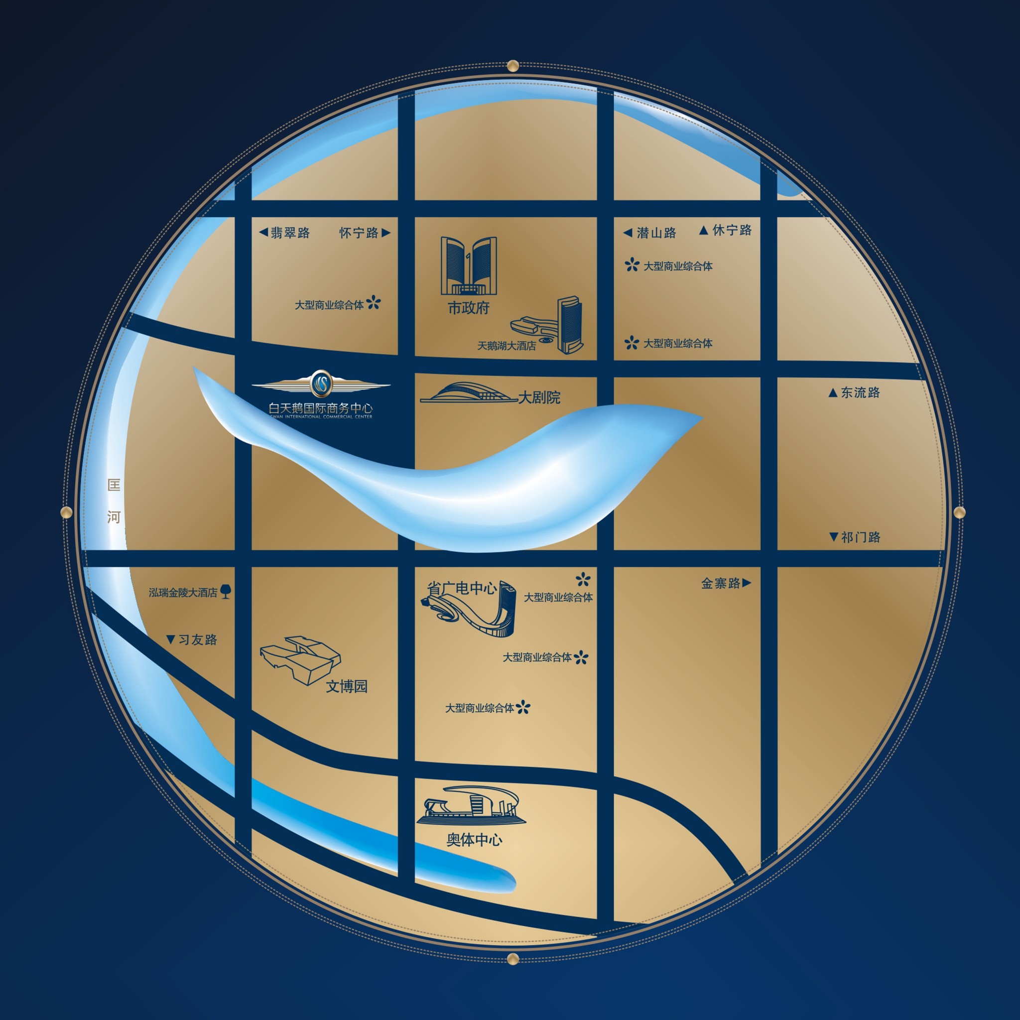 白天鹅国际商务中心 交通图